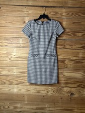 Tommy Hilfiger zip back gold button pocket hounds tooth short sleeve size 2 dres