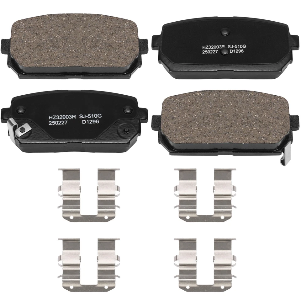 Pastillas de freno traseras de cerámica con herrajes para 2007 2008 2009 2010 2011 2012 Kia Rondo Foto 2 de 3