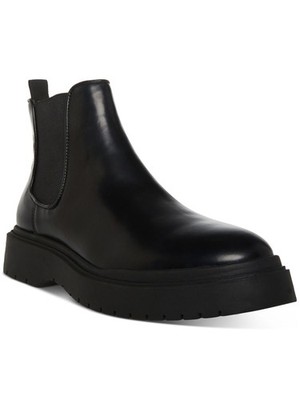 MADDEN Mens Black Goring Comfort Aillem Round Toe Wedge Boots Shoes 11