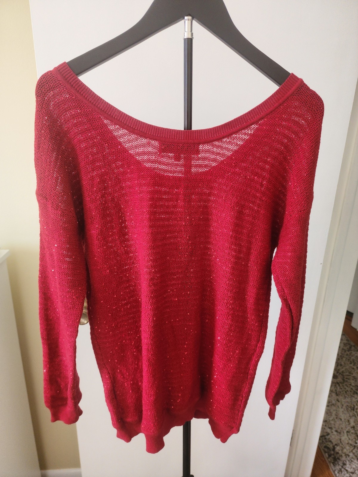 Heed Women's Red Sequin Pullover Sweater Size M - image 2