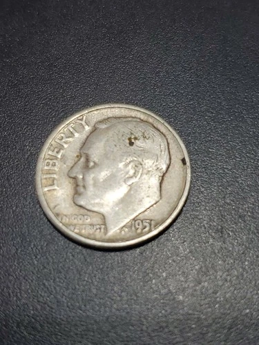 1951 10C Roosevelt Dime 90 % Silver Vf