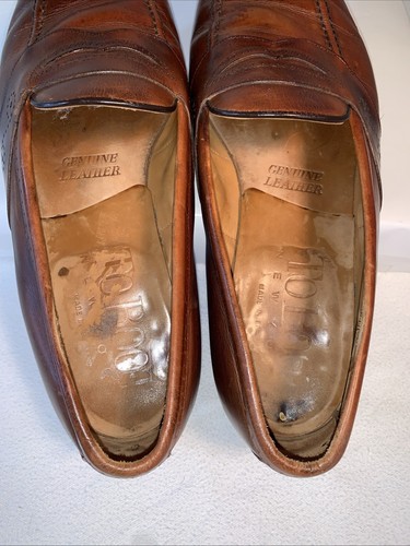 To Boot New York Camel Dark Brown Leather Loafer US 11 Men's Made Italy England - Picture 11 of 24