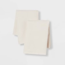Standard Easy Care Cotton Blend Sateen Pillowcase Ivory :2-Pack