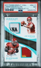 2017 PANINI IMMACULATE COLL DUAL JERSEYS JOE MONTANA/MARCUS ALLEN 1/1 PSA 7
