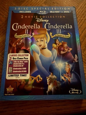 CINDERELLA II & III - Disney Double Feature W/ Slipcover BLU-RAY NEW/SEALED