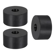 3 Pcs 1 9/16" OD x 1/2" ID x 13/16" Thickness Round Rubber Spacers, Black