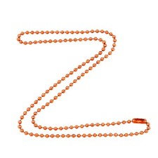 2.4mm Bright Copper Ball Chain Necklace with Extra Durable Color Protect Fi - 04