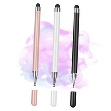 3-Pack Tablets Stylus Pen for All Touchscreen with Precisionisc Tip, 2-in-1 D