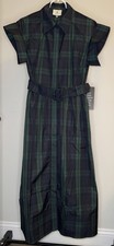 Tuckernuck Blackwatch Plaid Chloe Navy/Green Midi Dress - Size Small