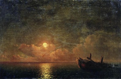 Ivan Aivazovsky Moonlit Night Wrecked Ship 1871 17''x 22'' Archival Art Print