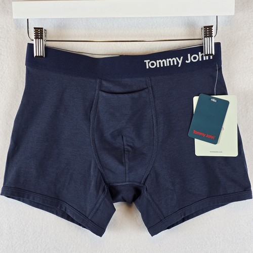 $32 Tommy John Cool Cotton Navy Trunks Boxer Briefs Men's Size Small 400248 NWT - Picture 1 of 11