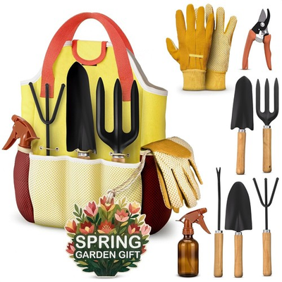 #ad Gardening Tool Set 9 Piece Mini Garden Tool Kit for Women Gifts with Bag $27.95