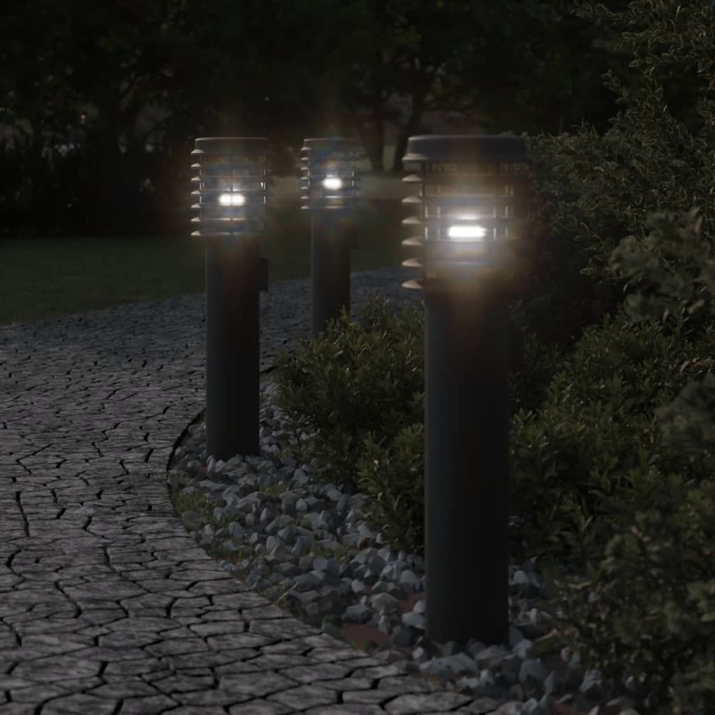 Lampada da Terra Esterni 60cm Acciaio Inox Nera - Illuminazione Giardino
