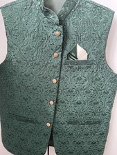 Mens Emerald Asian Fancy/wedding Waistcoat