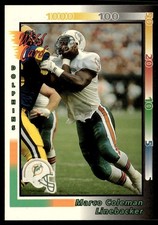 1992 Wild Card Marco Coleman Rookie Miami Dolphins #353. rookie card picture