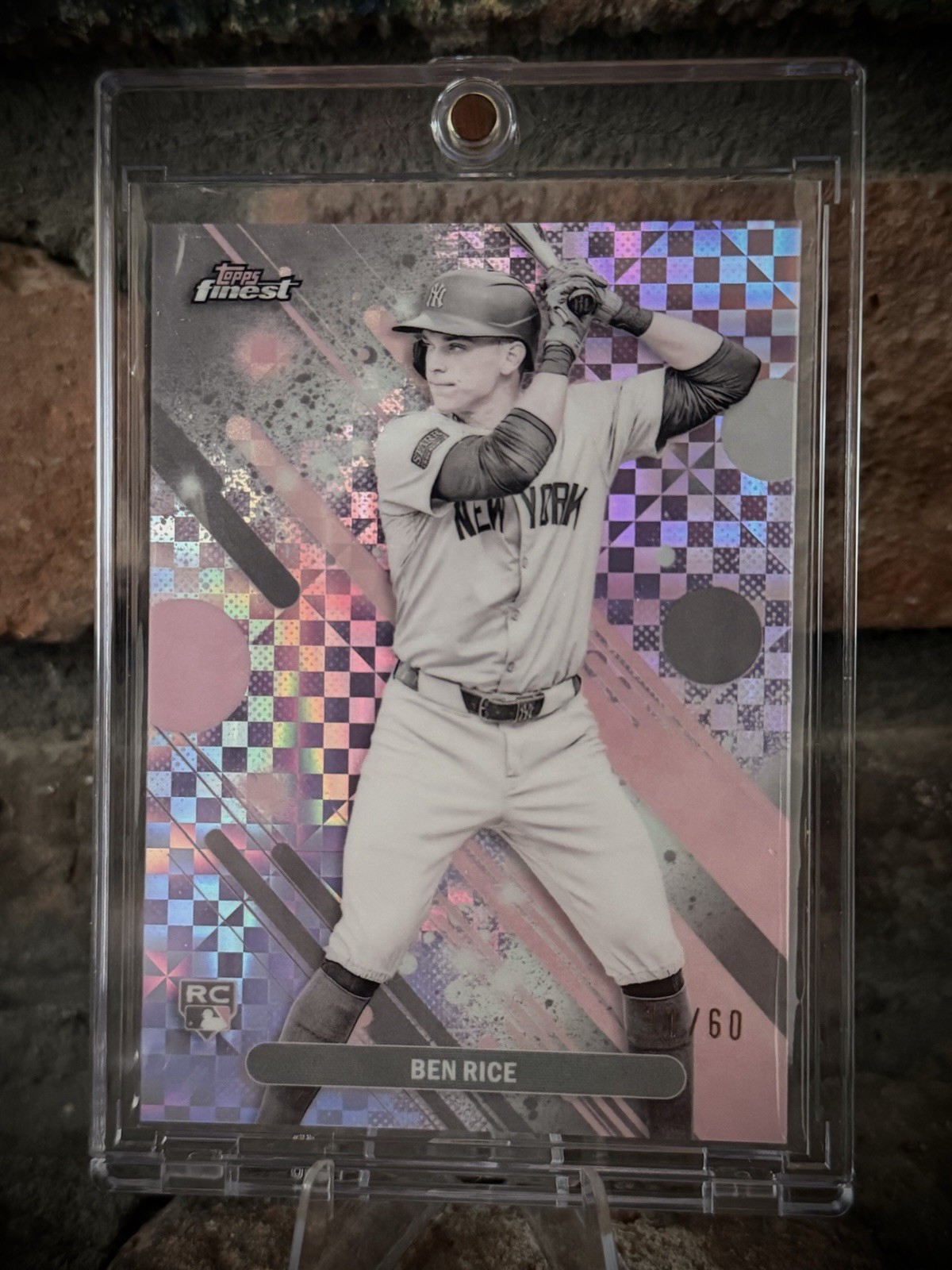 📈2025 Topps Finest - Ben Rice #48 Pearl Checkerboard Refractor (RC) /60 Yankees