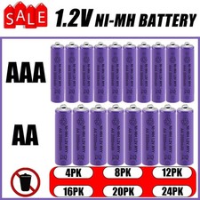 AA AAA Rechargeable Batteries Battery 2000mAh 1.2V Power Charger Lot US NEW