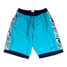 Nike Men's Stripe Breaker 9" Volley Shorts In Game Oracle Aqua/Blue-Size Medium