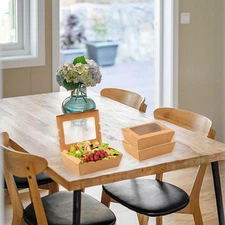 50 Pack Take Out Food Containers Window 40 Oz Kraft Paper to Go Box Disposable