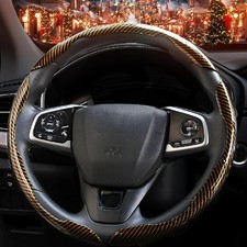 3 Pcs Carbon Fiber Car Steering Wheel Cover, Anti-Skid  Scratch-Proof,Segmented