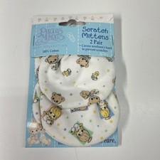 VTG Precious Moments Baby Scratch Mittens 2 Pair 100 Cotton NOS