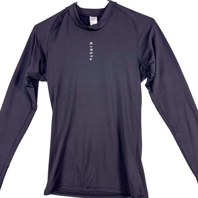 Kipsta Shirt Mens Small Black Long Sleeve Compression Base Layer Athletic Gym
