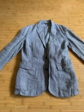 J Crew Baird McNutt Irish Linen Sport Coat Size 38 R Gray Unconstructed