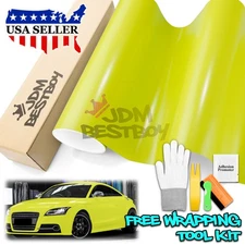 Premium Satin Acid Lime Matte Flat Vinyl Wrap Sticker Decal Film Bubble Free