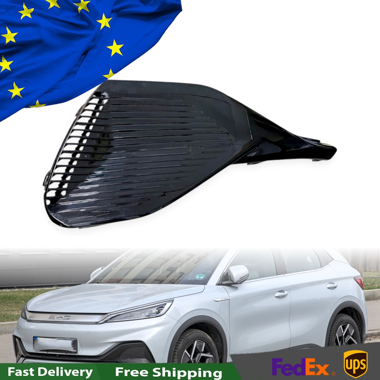Front Bumper Center Grille For Byd Atto 3 2023-2025 Right, Without Parking