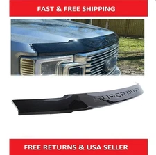 For 17-22 18 19 F450 F550 Super Duty Ford Black Lexan Hood Deflector Bug Shield