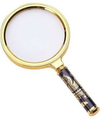 80mm 10X Handheld Reading Loupe Glasses with Rosewood Handle Magnifier