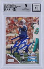 Peyton Manning Colts Signed 1998 Topps Stadium Club #195 BAS 9/10 Rookie Card. rookie card picture