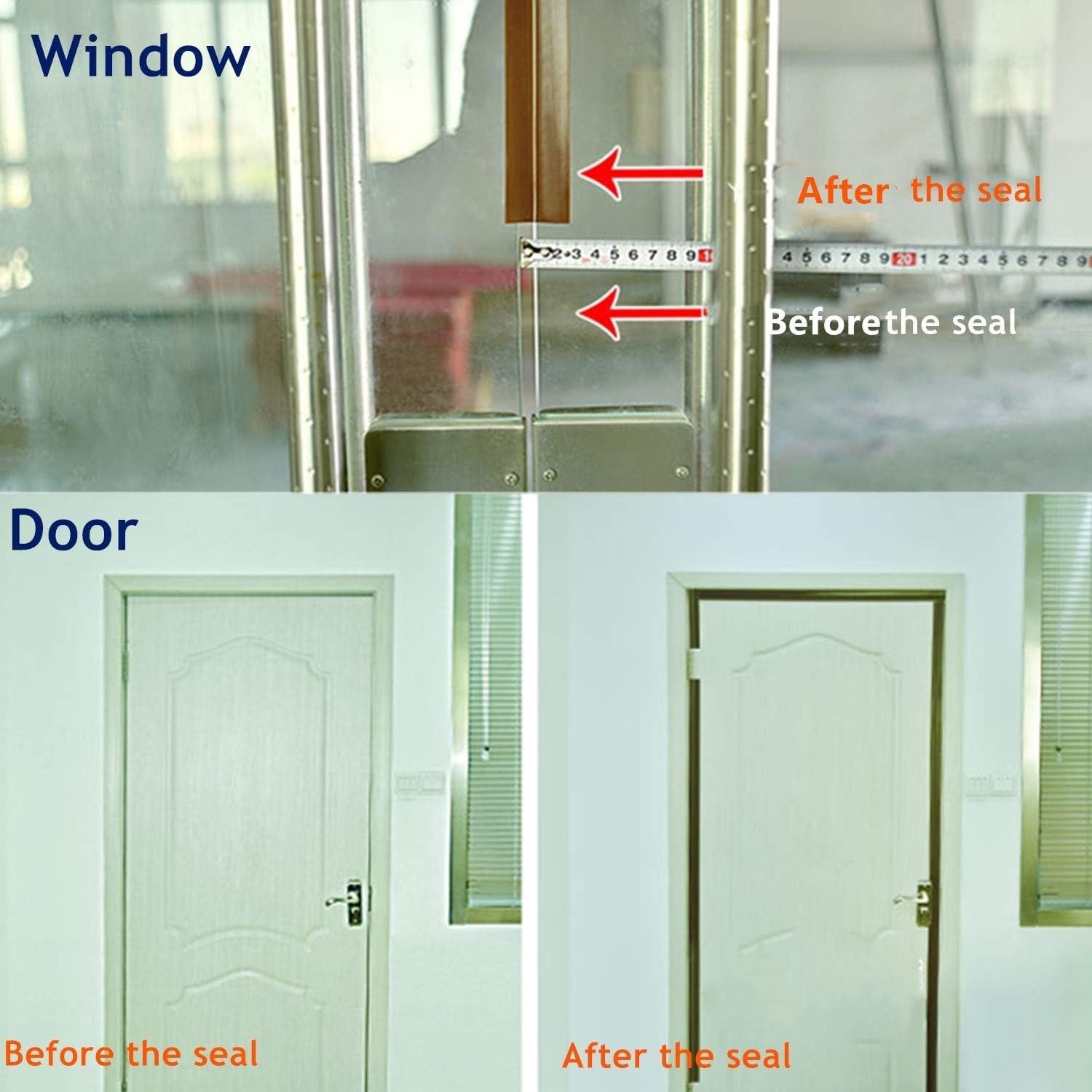 Weather Stripping, Door Seal Strip Self Adhesive Silicone Draft Bottom Gap Repla