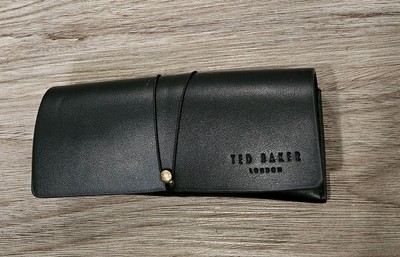 Ted Baker London Black Soft Shell Fold Over Wrap Closure Spectacle Glasses Case