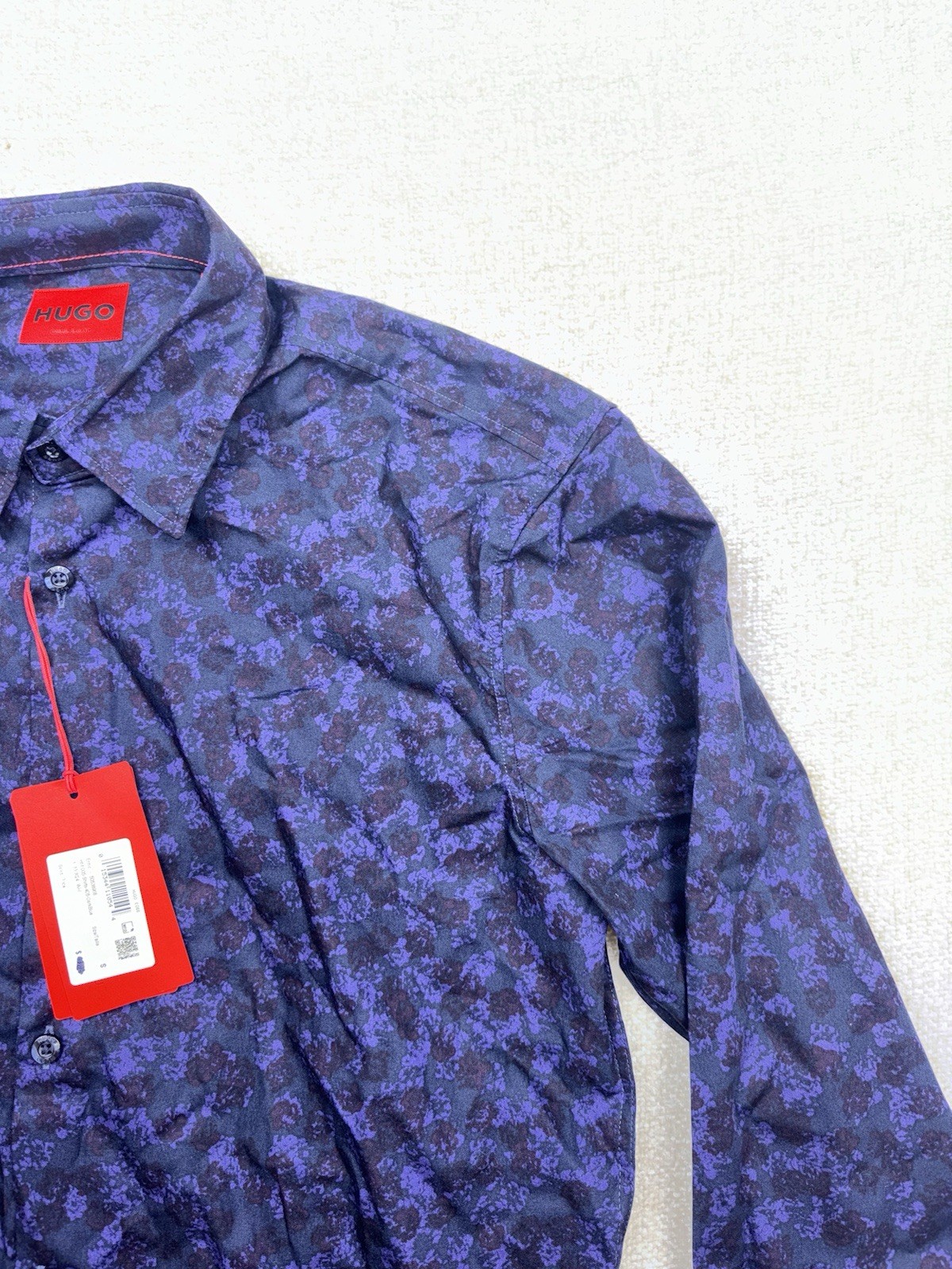 Hugo Boss Mens Button Up Dress Shirt Size Small /s Dark Blue thumbnail 6