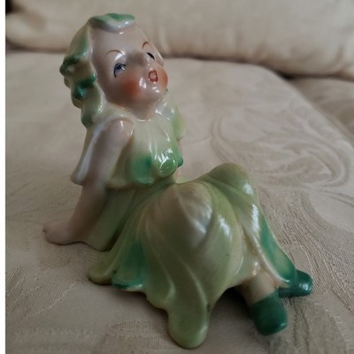 Vintage Fairy Girl Pixie Acme Lavender Purple Porcelain Figurine Made in Japan