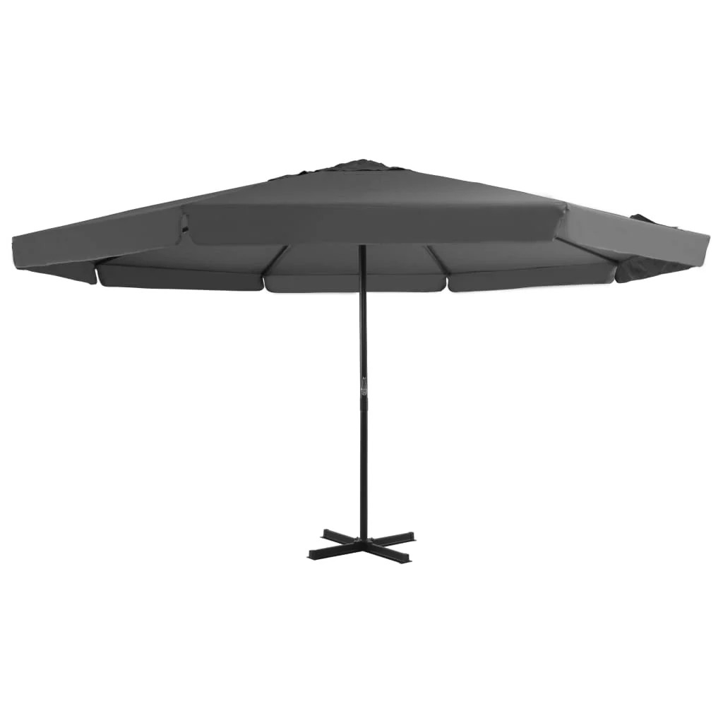 Parasol 500 cm Helloshop26 en aluminium anthracite pour ombrager vos repas en terrasse