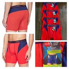 HANES 4 Pack Men X-Temp Performance Cool Boxer Briefs Men Underwear Red Size XXL