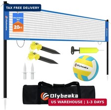 20FT Outdoor Volleyball Net Set System for Backyard Beach with Anti-Sagging Net,