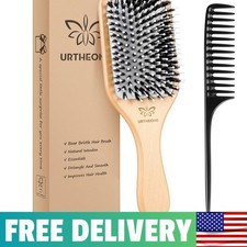 Luxury Boar Bristle Hair Brush Set with Comb - Perfect for All Hair Types