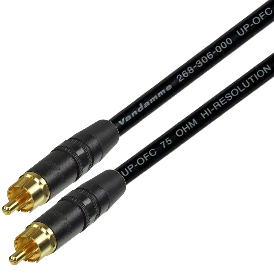 VAN DAMME REAN 75 ohm RCA Coax SPDIF Digital Audio Video Coaxial Cable Van Damme Hi Resolution