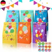 18 StüCk Bunte GeschenktüTen PapiertüTen Zum Kindergeburtstag 6 Farben Papier Ca