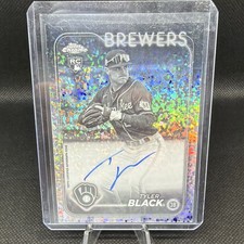 Topps Chrome Rookie Tyler Black Speckle Refractor Autograph Brewers 2024