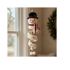 Snowman Christmas Door Hanger, Warm Snowman Decor 3D Dimensional Holiday Hanging
