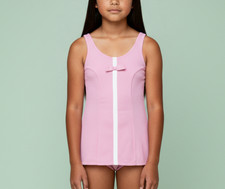 Vintage 50s original UNWORN 9-10 years girls pink 1 pc swimsuit