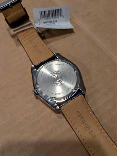 Citizen Eco-Drive Men's Watch Sapphire Crystal Titanium Case Black Leather Strap - Picture 12 of 17