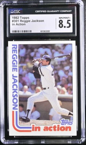 1982 TOPPS #301 REGGIE JACKSON CGC 8.5 NM/MINT + YANKEES IA 2447