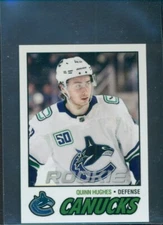 2019-20 TOPPS NOW NHL STICKER 1977-78 DESIGN WEEK 21 CHASE QUINN HUGHES #C-7 RC