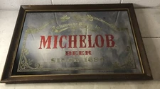 Vintage Anheuser-Busch Michelob Beer Since 1896 Framed Mirror Beer Sign 18x26