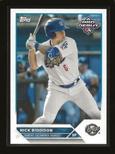 2023 Topps Pro Debut Nick Biddison Base Card Rancho Cucamonga Quakes (#PD-176)